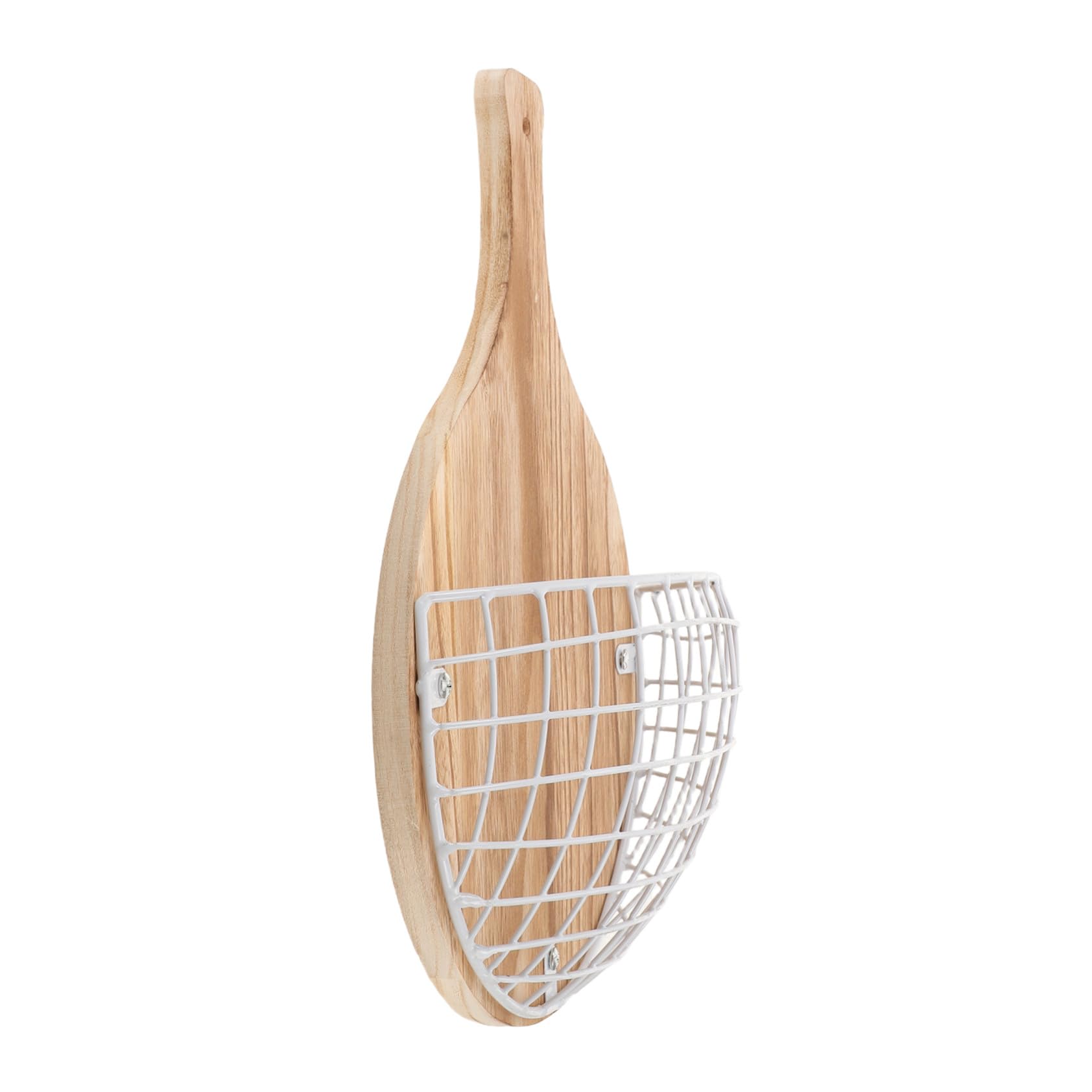 Panier suspendu géométrique en bois et fer de forme polygonale pour fleurs décoratives