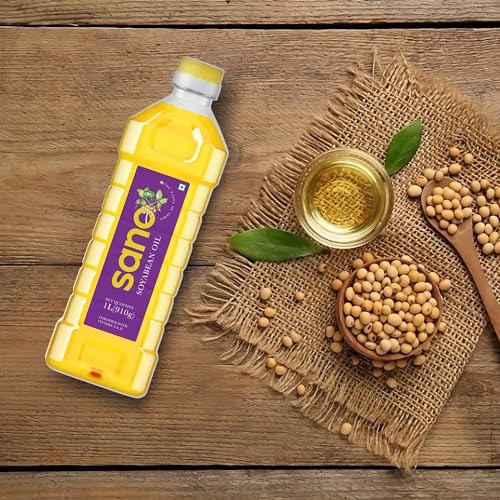 Image of Sano Soyabean Oil 1 Ltr Pet Bottle - Pure, Natural, Nutrient-Rich Cooking Oil | Ideal for Healthy Delights in Cooking, Frying, and Baking | Perfect for Indian and International Cuisines