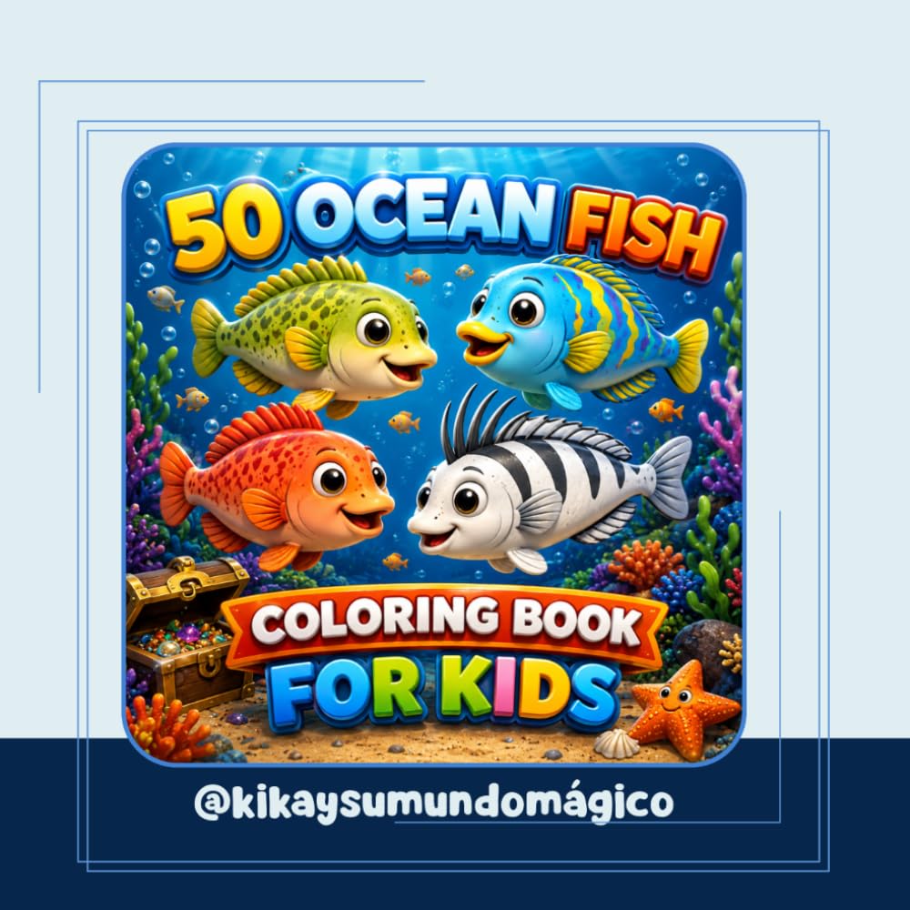 50 Ocean Fish: Coloring Books for Kids