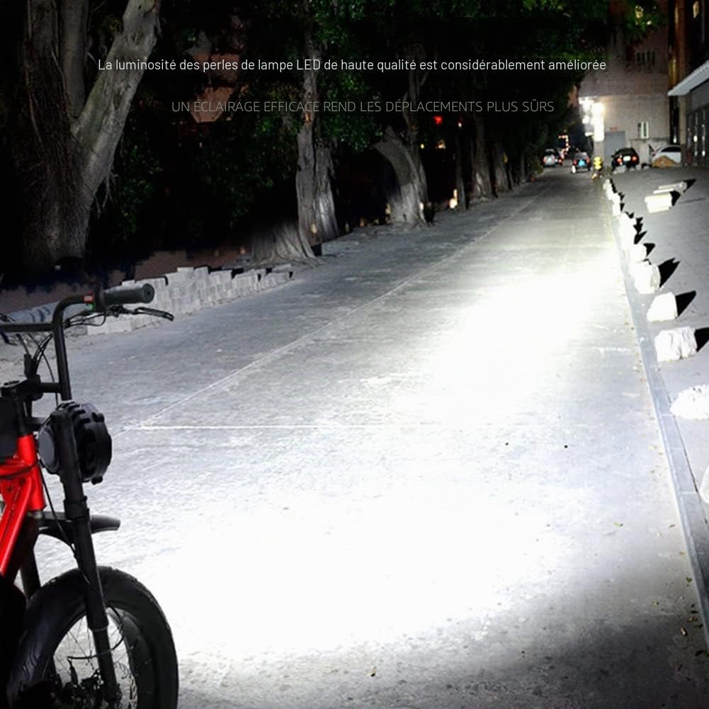 pour Vélo Électrique 36V 48V pour Vélo Électrique Lumière Étanche En Alliage D'aluminium pour Conduite Nocturne