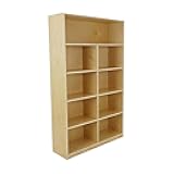 FDP Birch 9-Compartment Mobile Divided Deluxe Bookcase for Kid's Books and Supplies 60