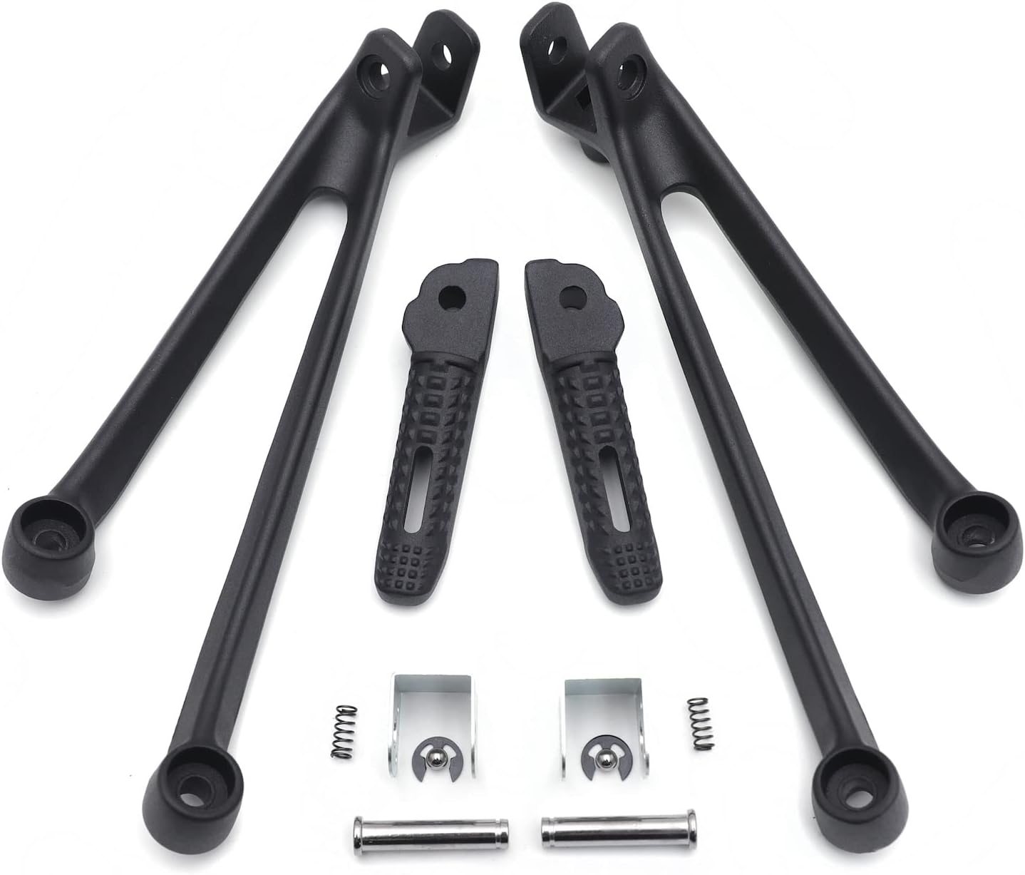 HTTMT- Black Rear Passenger Foot Pegs & Brackets Compatible with 2010-2018 Bimmer S1000RR [P/N: MT390-053-BK]