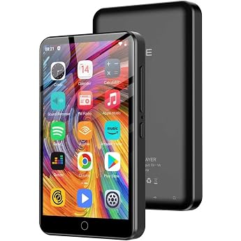 80 GB MP3 Player with Bluetooth and WiFi, 4.0 Inch Touchscreen MP3 Player for Children, Built-in Speaker, MP4 Player with Spo