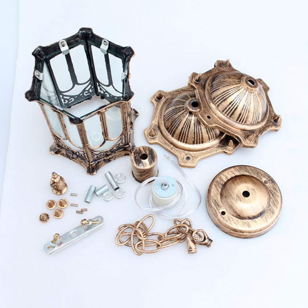 Traditional European Victoria Retro Outdoor Lamp Fitting Waterproof Vintage Ceiling Hanging Light E27 Decoration Pavilion Garden Porch Glass Lantern Chandelier Lighting Flush Mount Light