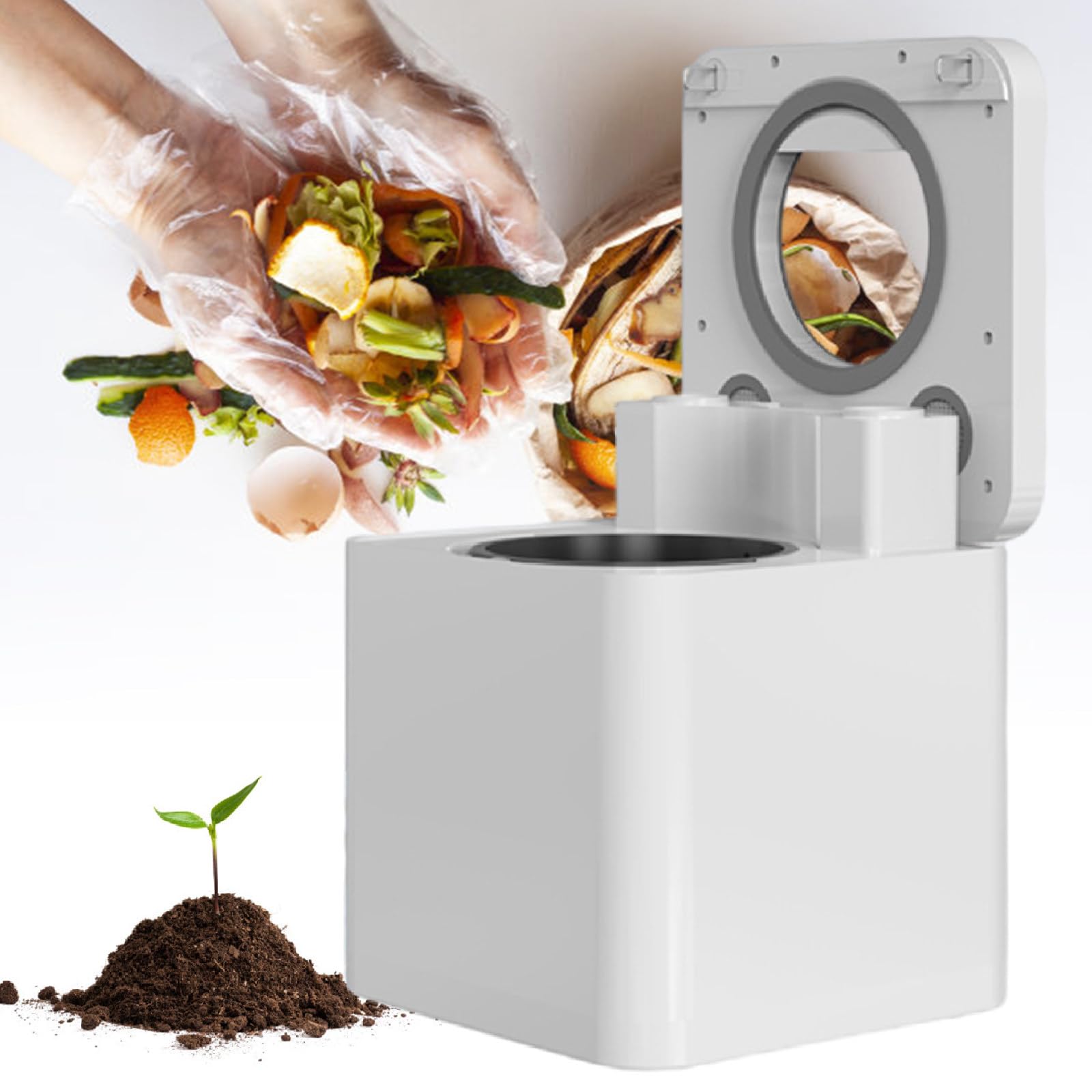 Compostador Inteligente para Cocina De Interior, MáQuina De Compostaje De Residuos De Alimentos De Gran Capacidad De 3,3 L, Convierte Los Residuos En Abono Seco,220V