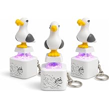 Seagull Mine Button Keychain, Rechargeable Keyboard Clicker with LED Light, ABS Fidget Keychain for Party Favors