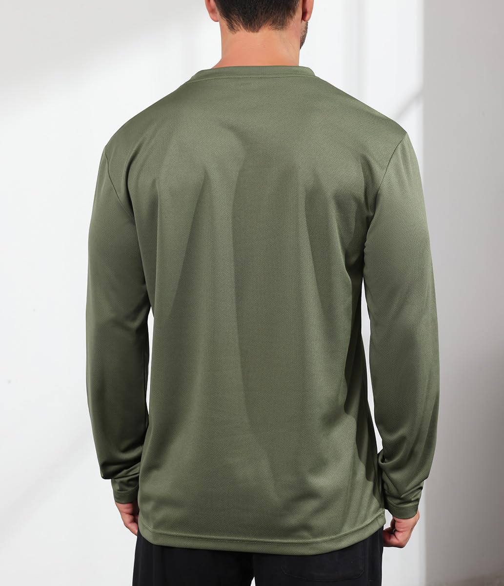 3 Pack Men's Long Sleeve Shirts Quick Dry Moisture Wicking Lightweight Sun Protection T Shirt for Running Outdoor Activities - Image 2