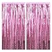 FECEDY 2pcs 3ft x 8.3ft Light Pink Metallic Tinsel Foil Fringe Curtains Photo Booth Props for Birthday Wedding Engagement Bridal Shower Baby Shower Bachelorette Holiday Celebration Party Decorations