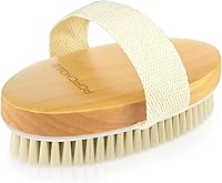 POPCHOSE Natural Boar Bristle Dry Body Brush for Exfoliation, Cellulite Reduction, Lymphatic Drainage & Smoother Skin