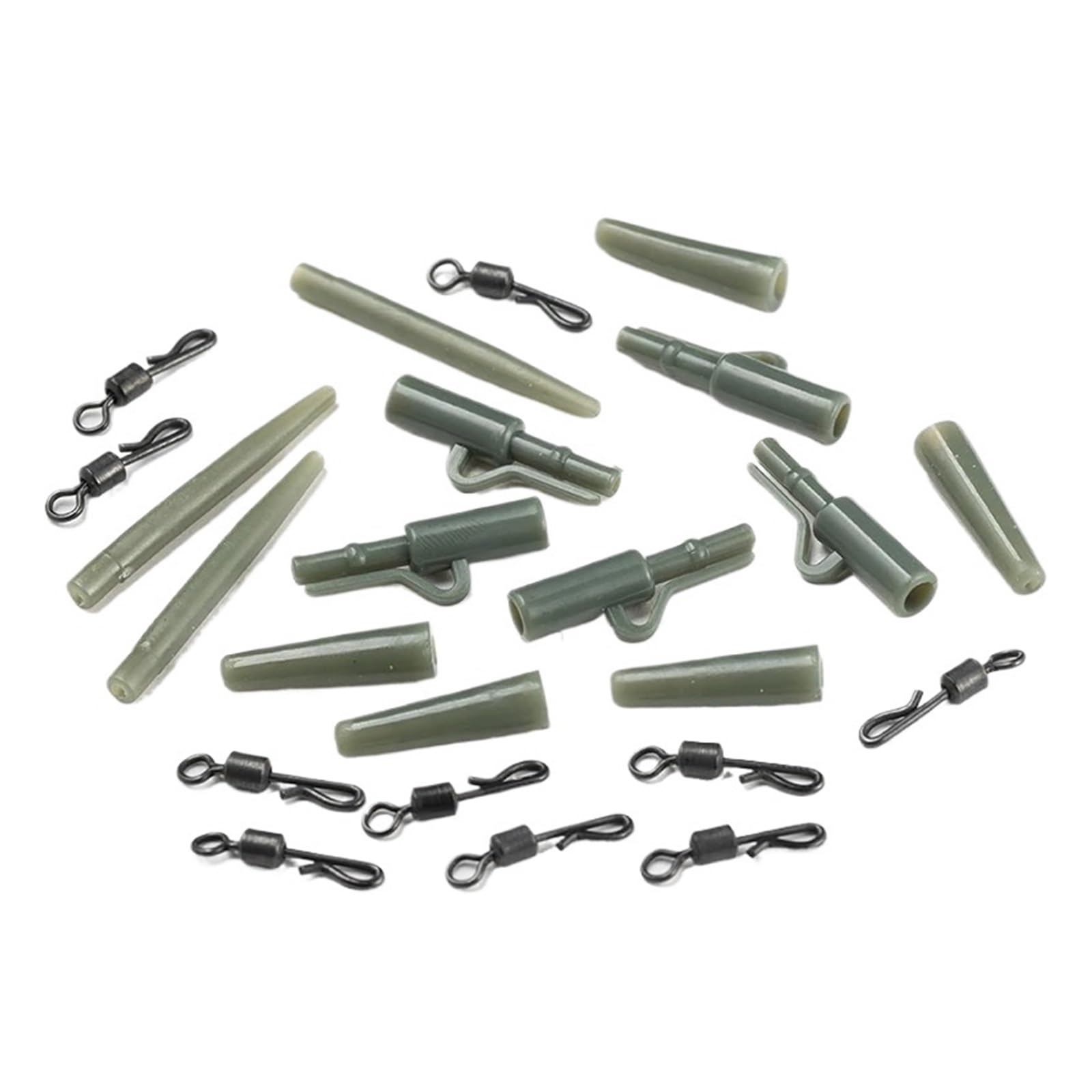 Générique Kit de Plate-Forme pêche à la Carpe européenne, 40 pièces, Manchons Anti-emmêlement, Accessoires pivotants