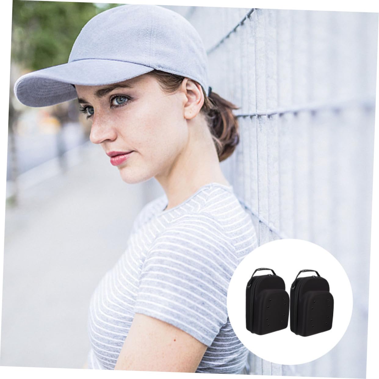 Gatuida Custodia Rigida Design Semplice e Funzionale per Cappelli da Baseball 2 Pezzi in EVA Nera, Organizer Pratico e Protettivo per Viaggi e Occasioni Speciali