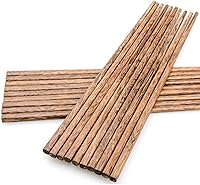 10 Pairs Natural Wooden Chopsticks - Dishwasher Safe, Reusable, Healthy Chinese Style 9.8 Inch for Noodles, Asian Cuisine