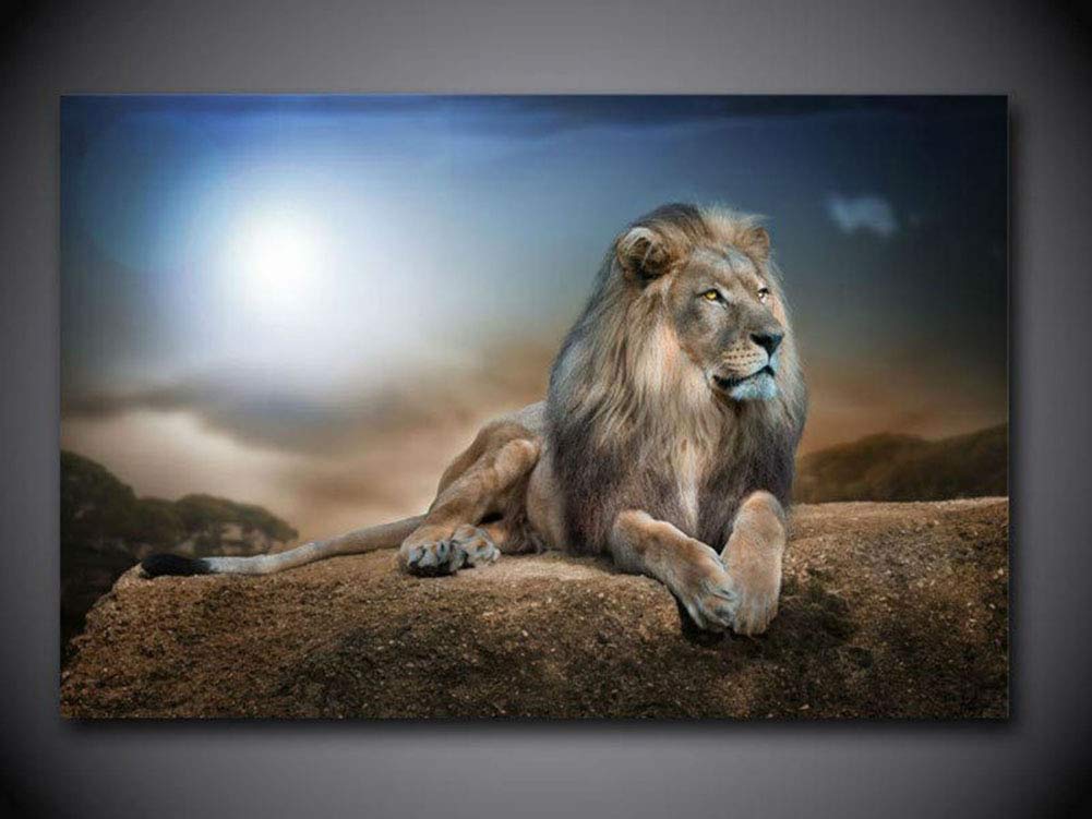 Peinture Lion Toile déco murale salon et chambre d'enfant 40x60