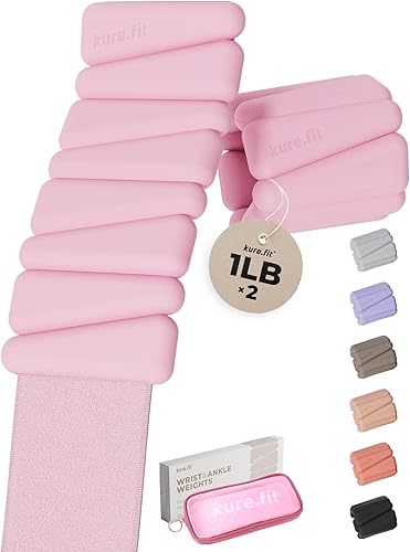 Miniatura 22 de Peso para Pilates | Pesas ajustables para muñeca y tobillo para mujeres | Brazaletes con peso | 1 libra/ 2 libras cada una (Juego de 2)