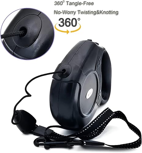 Miniatura 3 de Correa retráctil para perro de 26 pies, cable largo sin enredos de 360 para mascotas, mango antideslizante para perros pequeños, medianos y grandes,