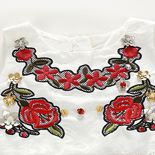 Diamondo Infantil Meninas Vestido de Véu Branco Diamante Floral Saia de Vestido de Princesa (Idade (