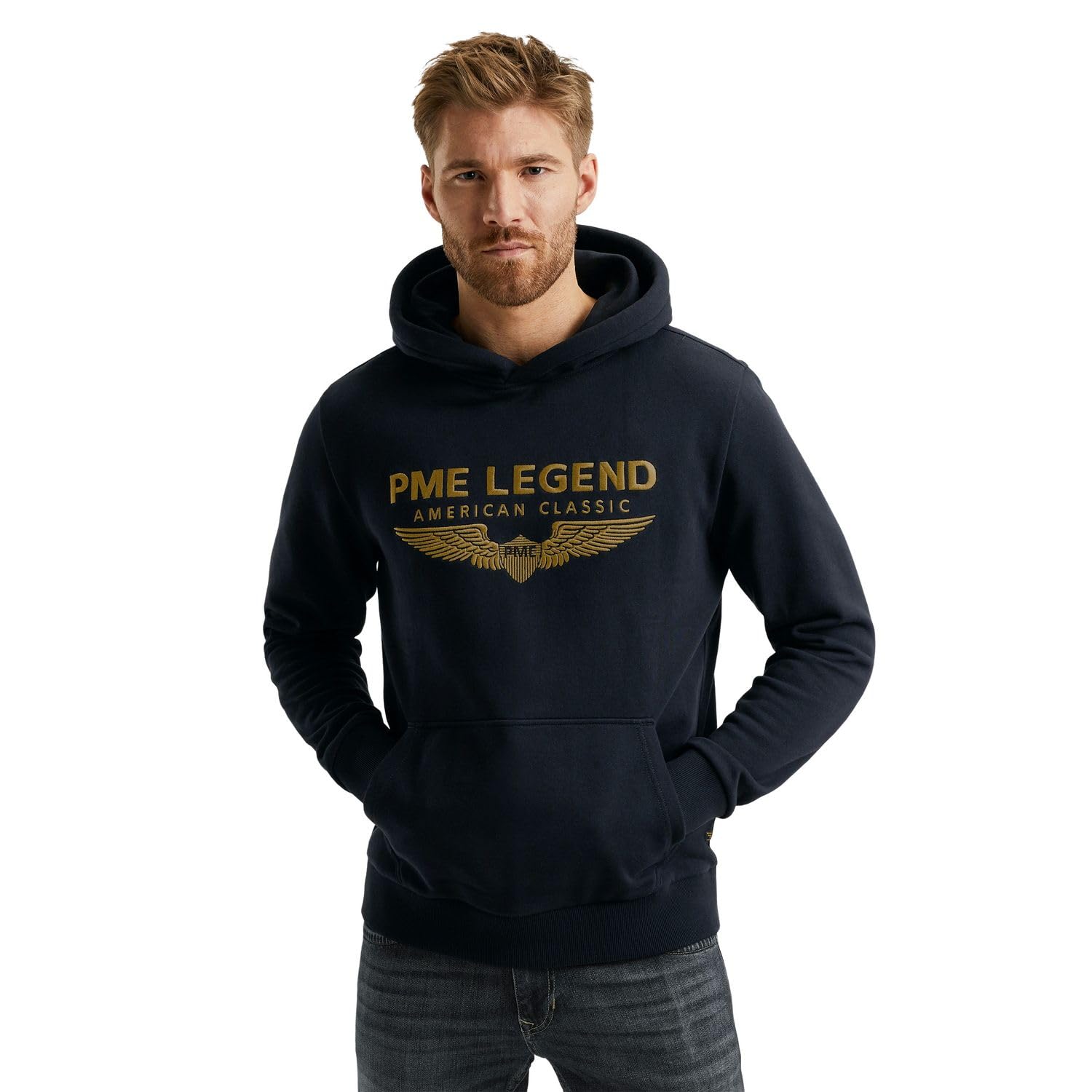 PME Legend Herren Kapuzenpullover Hoodie Hooded Soft Terry with Logo Regular Fit