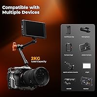 Vista 3 de K&F CONCEPT Kit de Abrazadera de Brazo Mágico de 9.8" con Tornillo de Rosca de 1/4" y 3/8", Cabezales Esféricos de 360°, Soporte de Cámara de Brazo