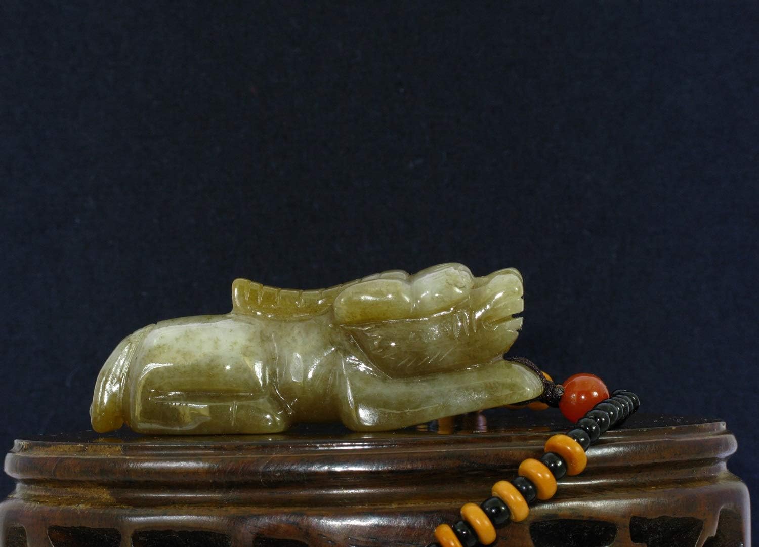 2.8" China Certified Nature Hetian Nephrite Sugar Jade Fortune Pixiu Hand Carved Pendant 6129