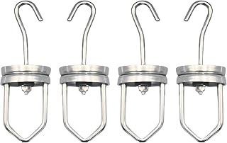 Heavy Duty 5.7 Inches Long Strong Hanging Rotating Spinner Hooks Powder Coating and Painting - 110 Pounds Capacity 4PCS Paint Rotary Swivel Hooks High Temperature Rotary Hook