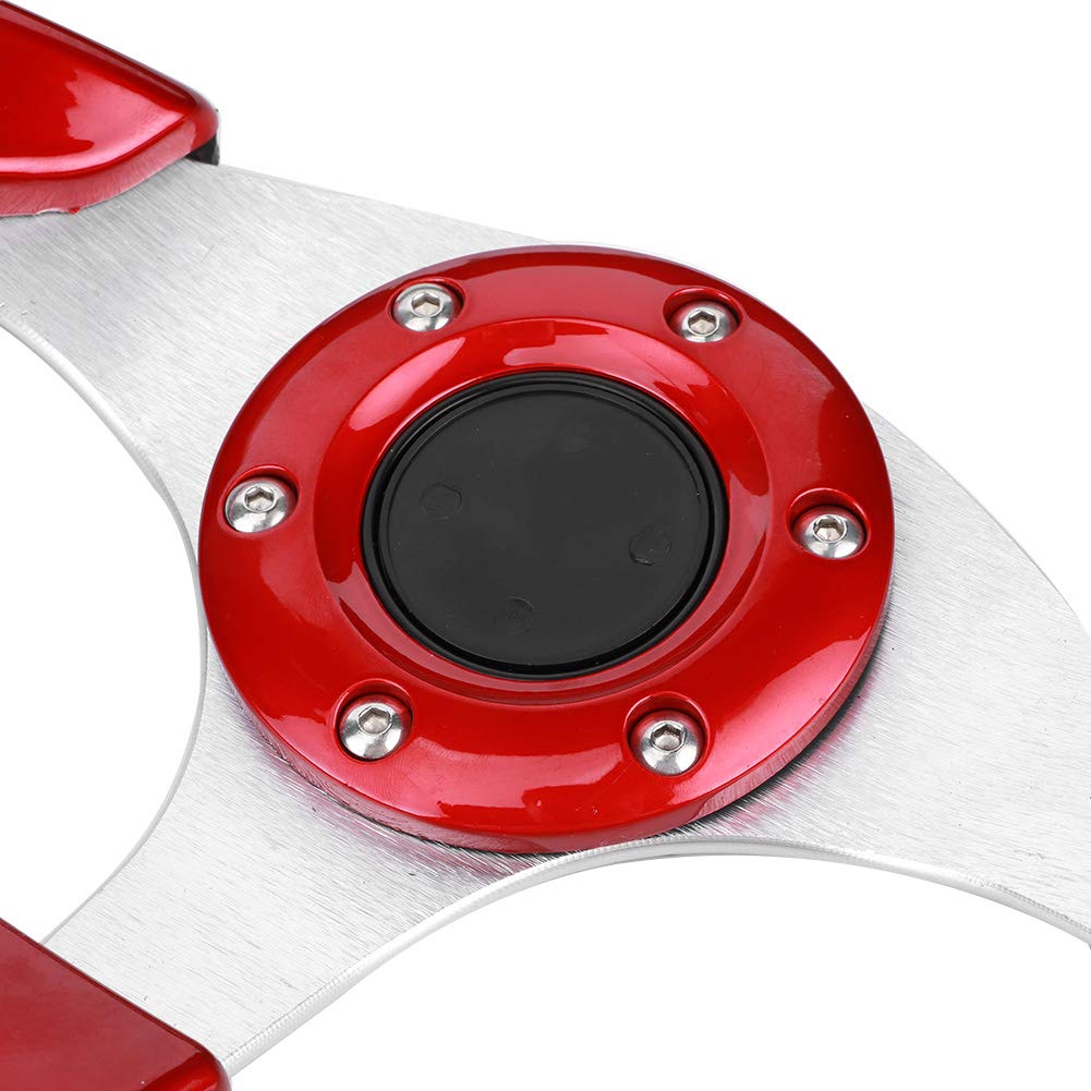 Kierownica samochodu wyścigowego 320mm 12,5 cala uniwersalna kierownica sportowa z PVC w kolorze czerwonym z przyciskiem klaksonu do driftu niestandardowe akcesoria samochodowe
