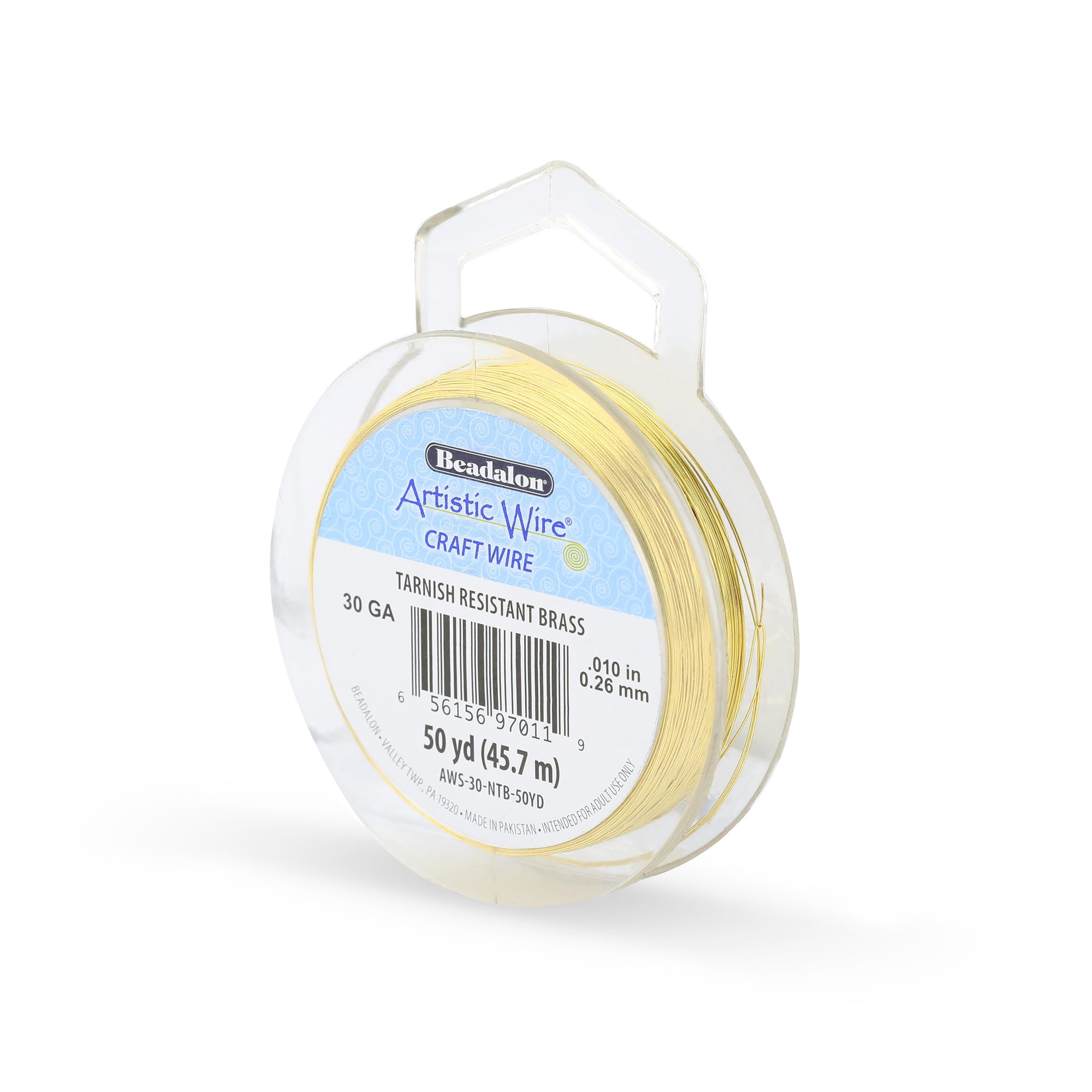 Artistic Wire, 30 Gauge Tarnish Resistant Brass Craft Wire, 50 yd
