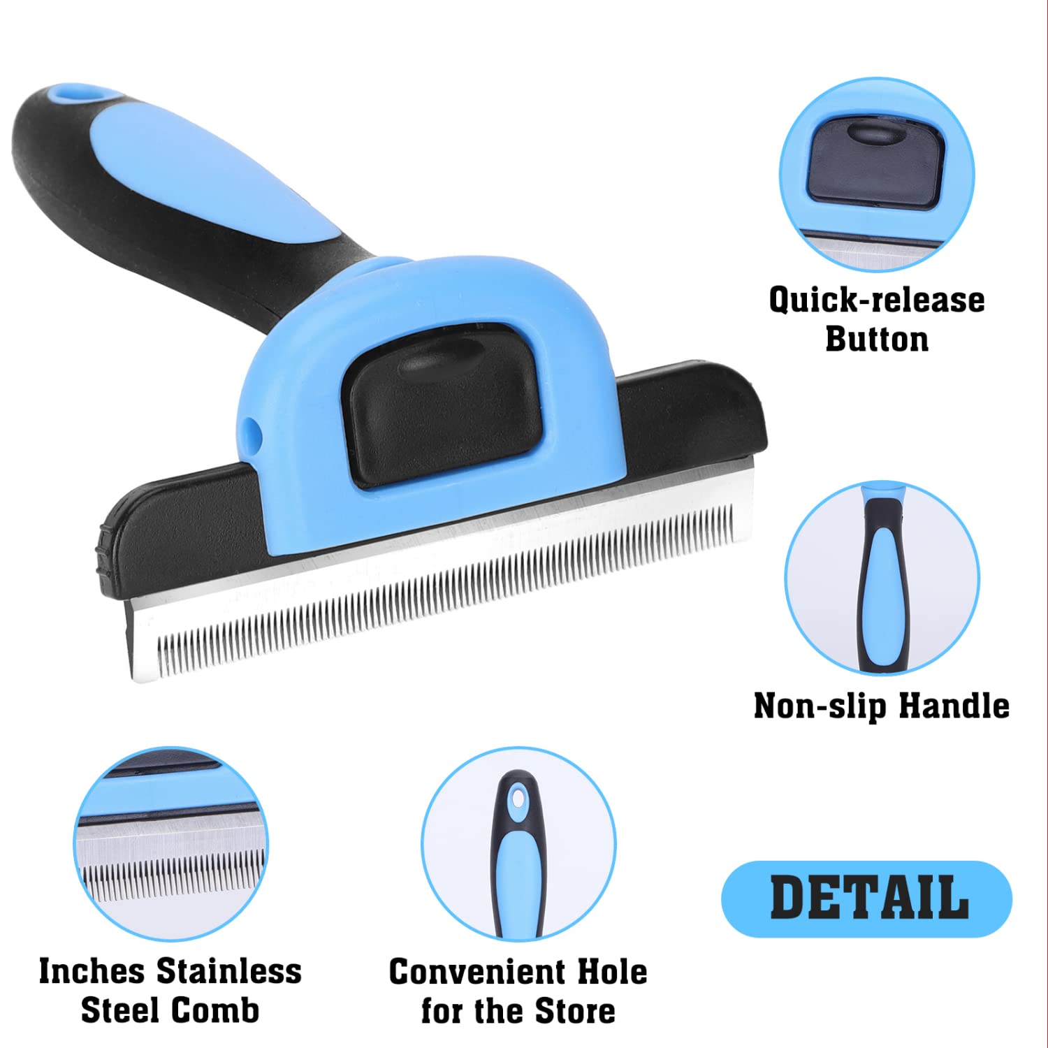 Nobleza Strumento Premium per Il deShedding del Sottopelo con Denti Flessibili in Acciaio Inossidabile per Gatti di Taglia Grande a Pelo Lungo, Riduce Spargimento Peli del 95%