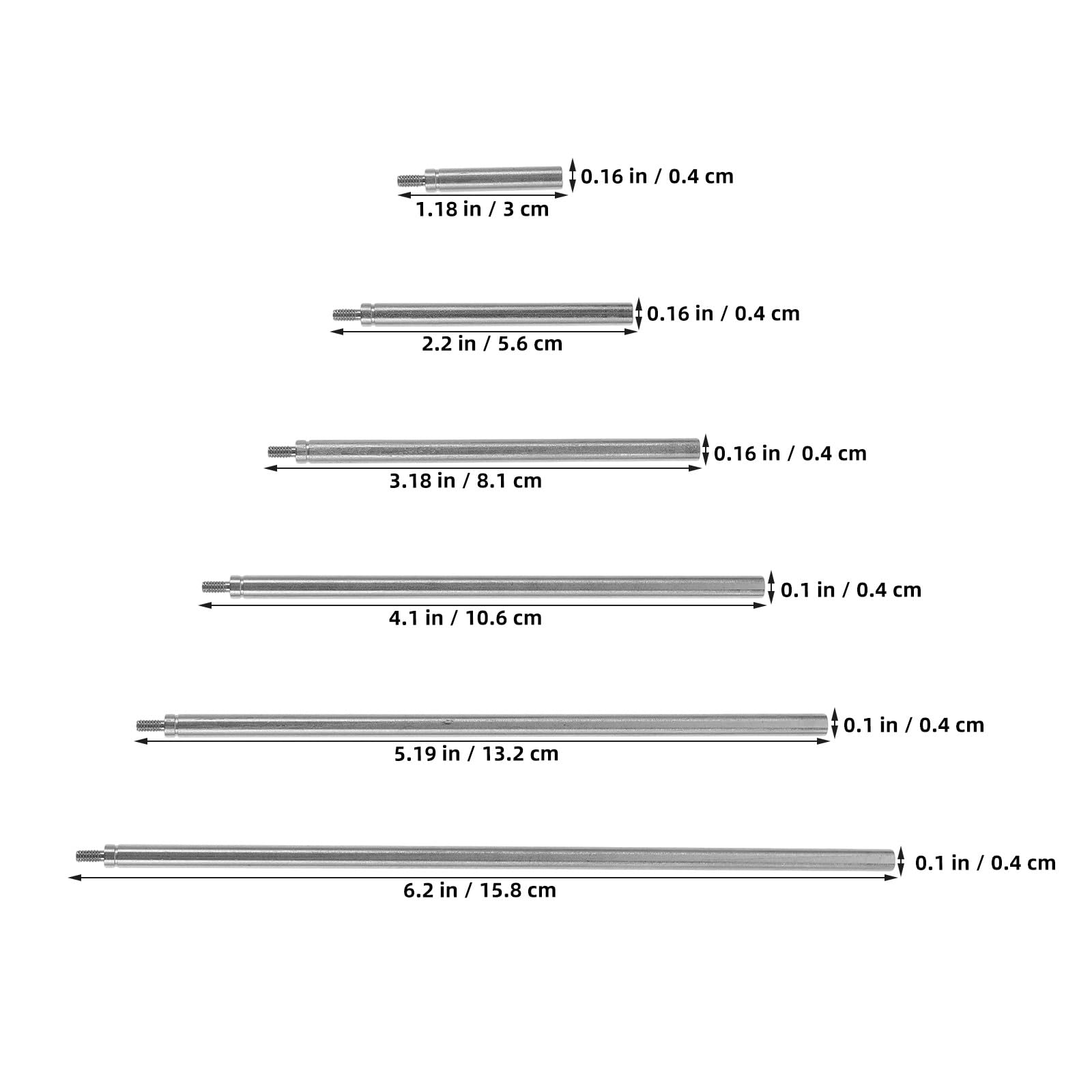 INOOMP 12 tiges d'extension pour indicateurs numériques, 1&;, 2&;,