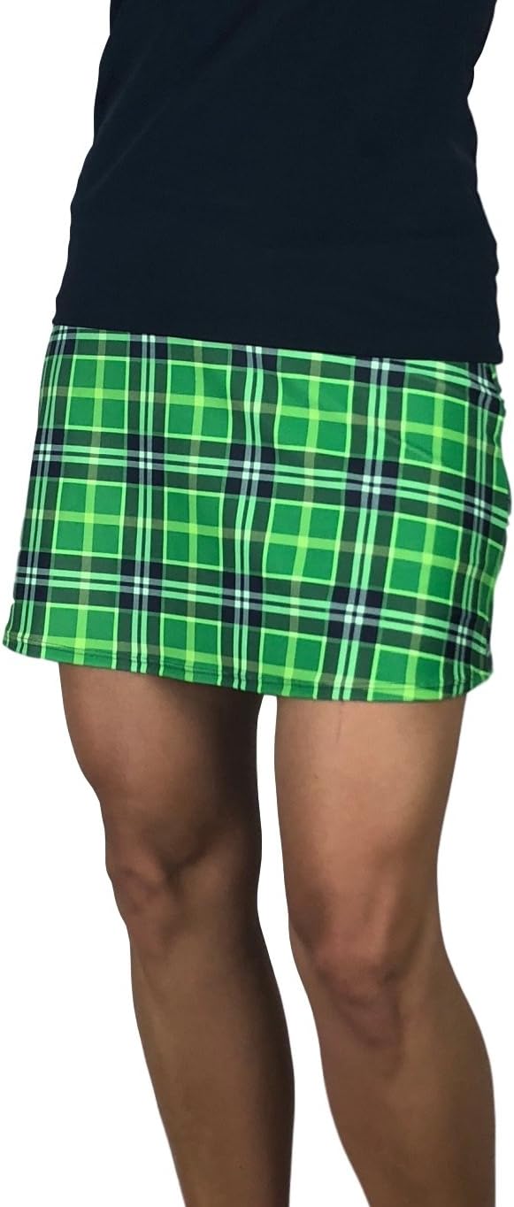 Green Plaid Slim Golf Skort - Made in USA