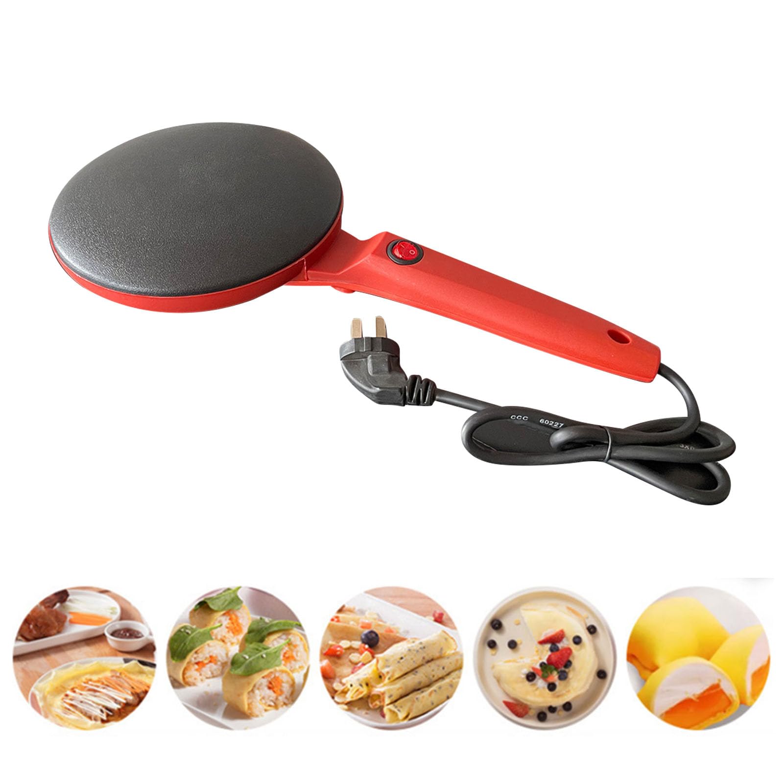 Zerodis Electric Tortilla Maker, 800W Efficient Cooking Multifunctional Pancake Griddle Portable Machine Electric Crepe Maker Machine for Home (01)