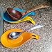 Kitchen Silicone Spoon Rest, Flexible Spoon-Shaped Silicone Kitchen Spoon Holder, Cooking Utensil Rest Ladle Spatula Spoon Holder Set of 4