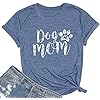 Dog Mom Tshirts for Women Funny Dog Paw Graph...