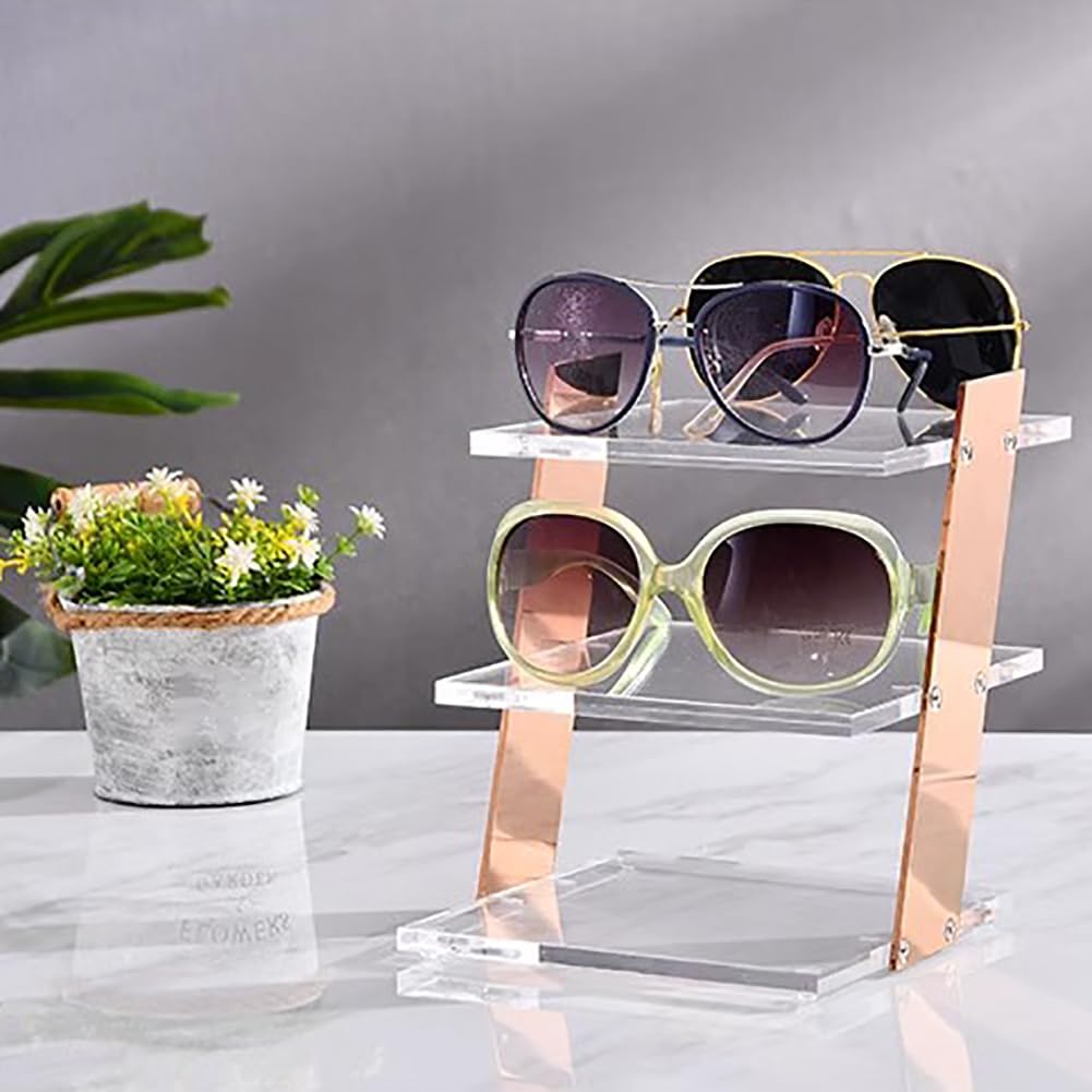 Transparente Acryl -Sonnenbrille Rack, Edelstahlrahmen -Brillen Rack, Herren- Und Frauenbrillen Display Rack, Brillenlagerständer Standbehälter,3rd Floor