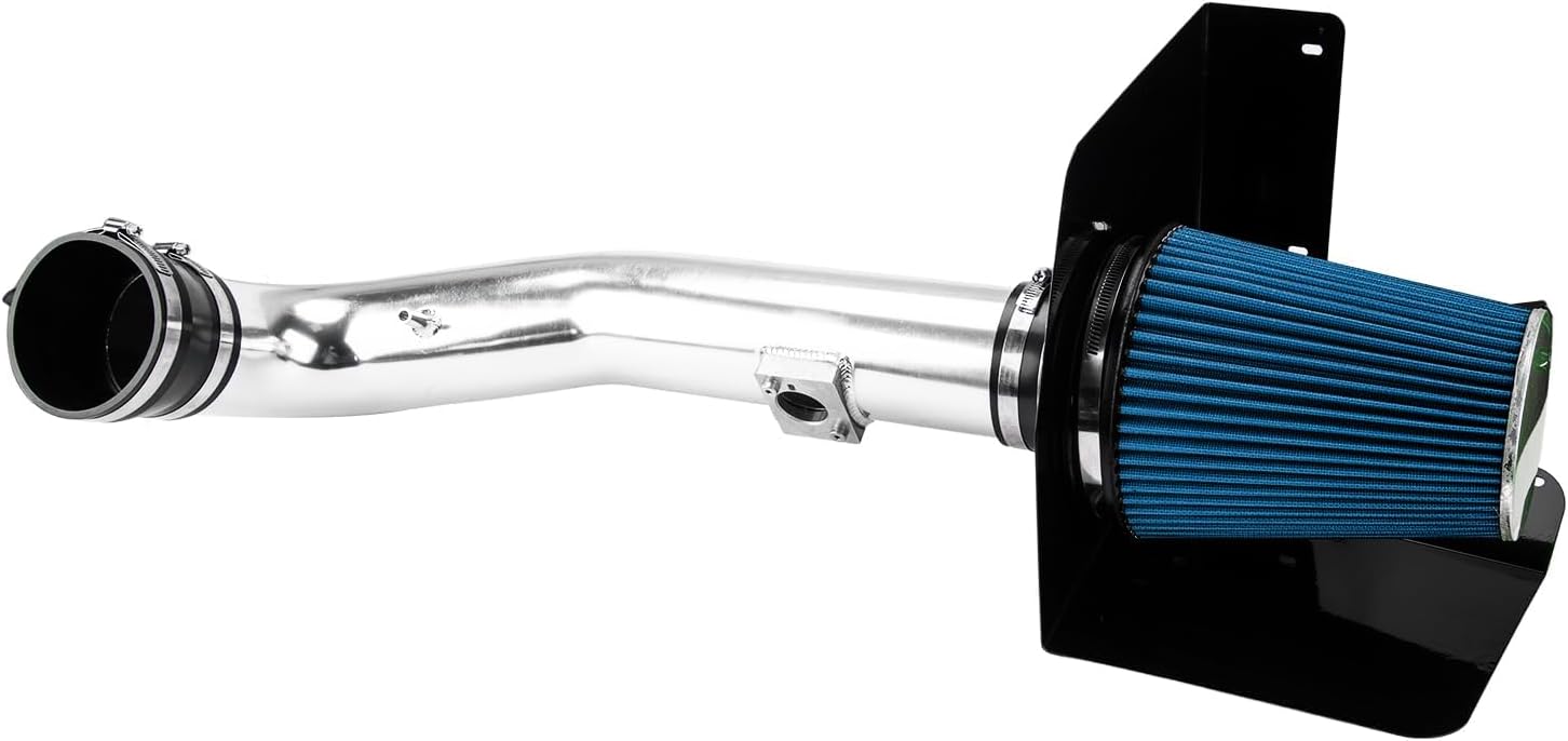 Cold Air Intake Kit Fit for 2009-2014 Chevrolet Avalanche, Suburban 1500, 2009-2013 Chevrolet Silverado 1500, Chevrolet Tahoe, GMC Sierra 1500 Aluminum Tube w/Filter (Blue)