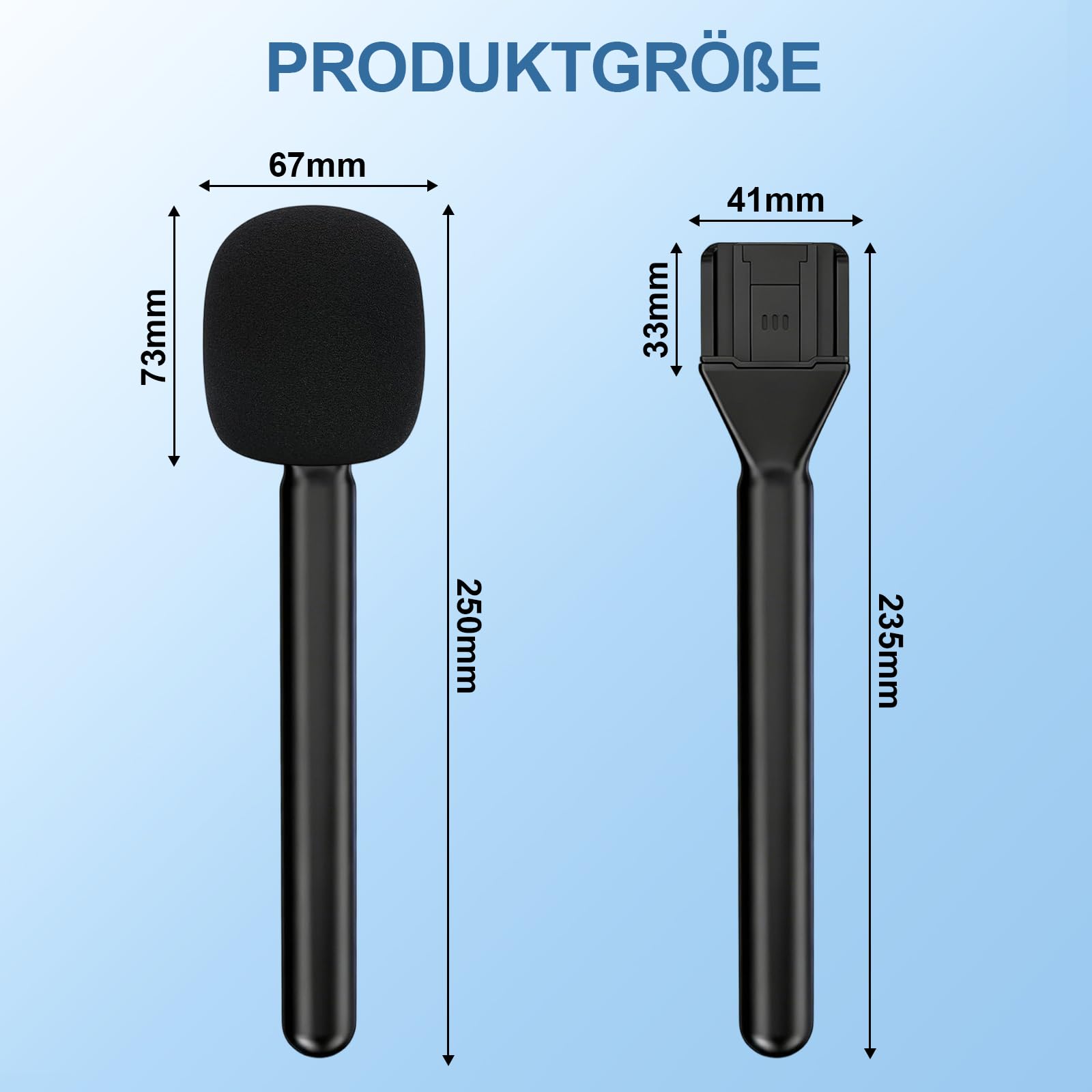 Adaptateur de microphone à main pour DJI Mic Mini - Avec protection anti-pop - Poignée pour interview sans fil - Microphone Lavalier pour Osmo Pocket 3/Hollyland Lark M1/Synco Boya
