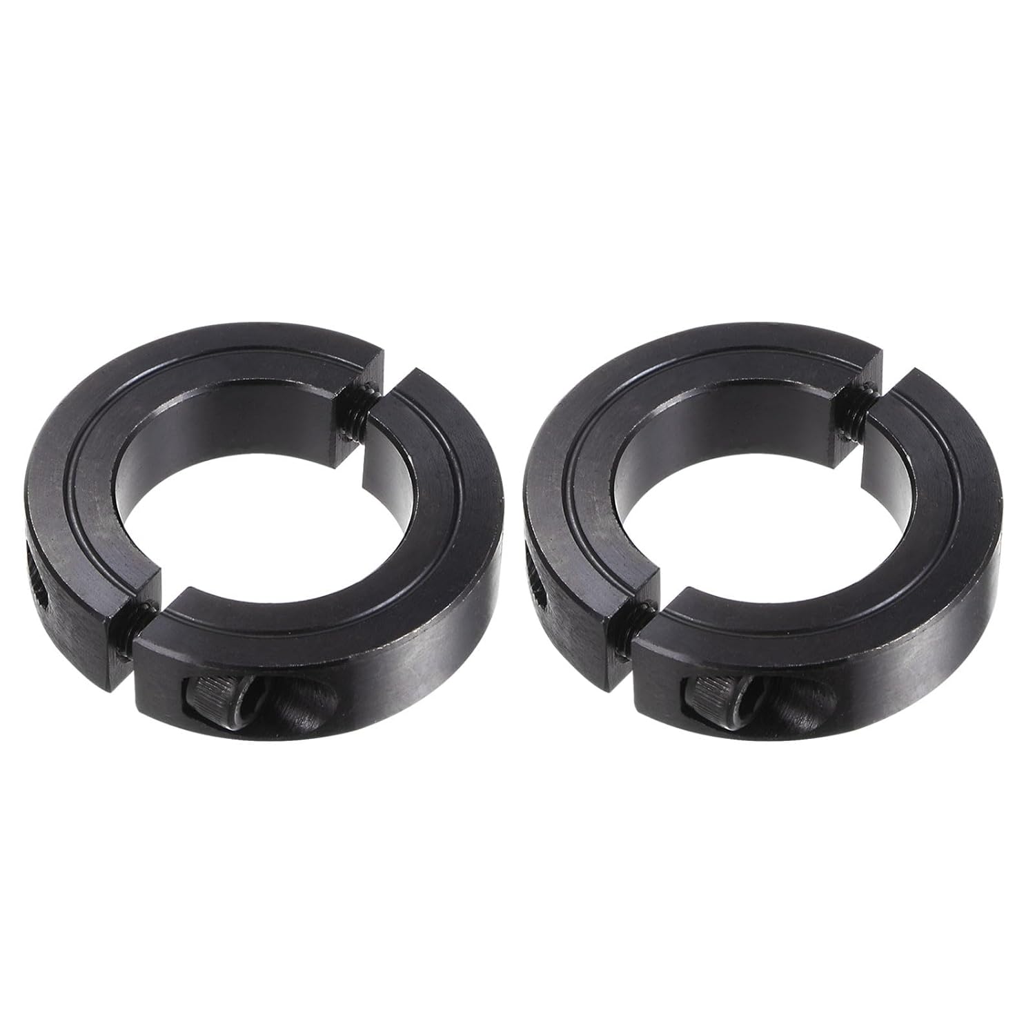 #US 2pcs Double Split Shaft Collars for 1-1/4" Rod 2-1/16" OD 1/2" Clamp-On Collars