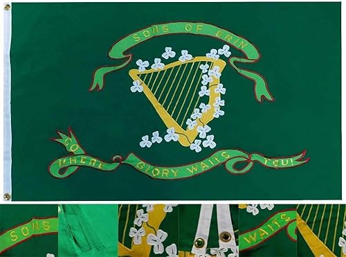 BANDERA SONS OF ERIN PREMIUM 3' X 5' 600D CIVIL 10th TENNESSEE CSA BORDADO disponible en Yaxa Peru