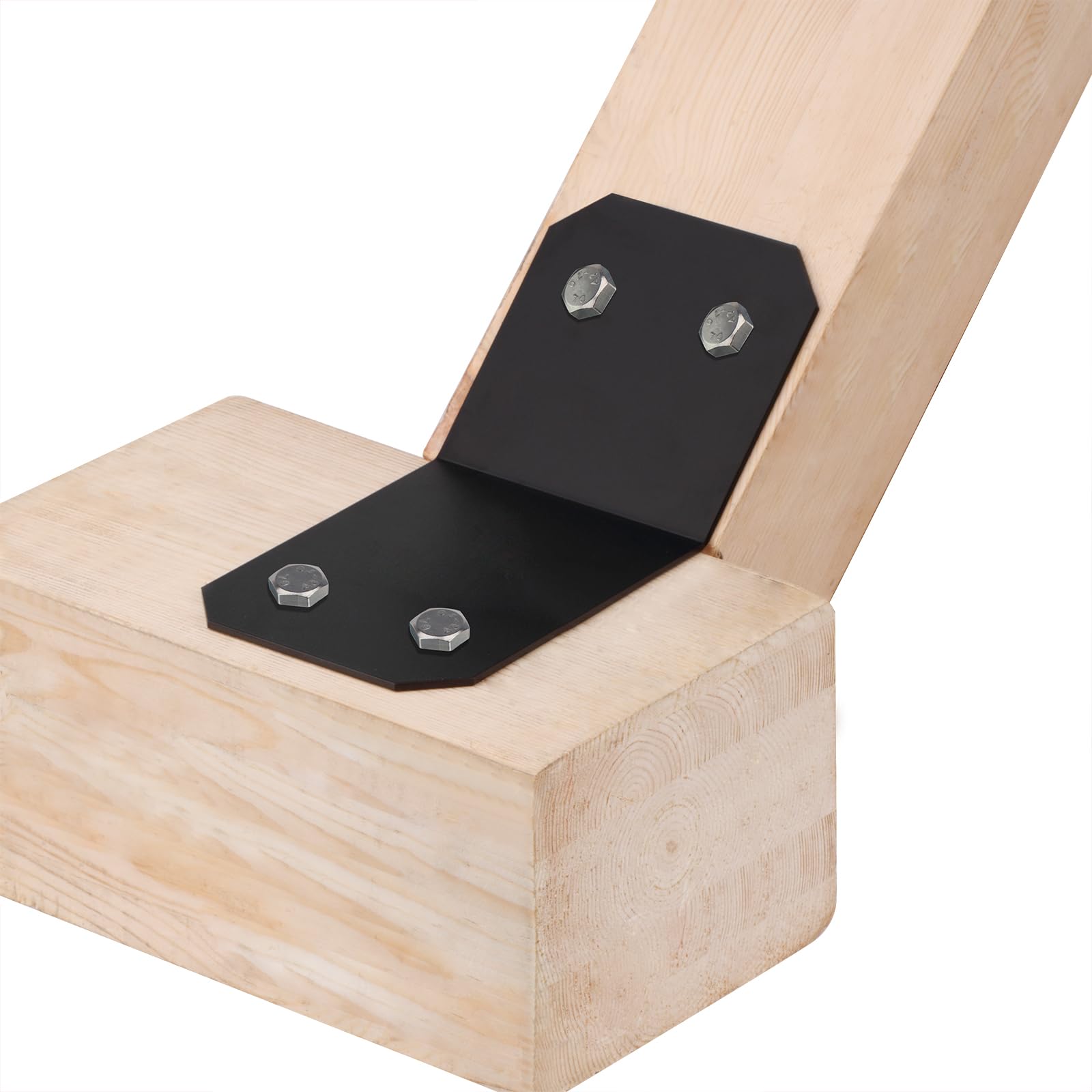 8 piezas de soporte de acero de ángulo de 45 grados, soporte de conexión resistente de 5 pulgadas de ancho, rodilleras decorativas, junta interior para poste de unión a tope y viga, grosor de 3 mm