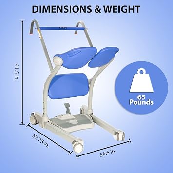 ArjoHuntleigh Sara Stedy Sit to Stand Manual Patient Lift Aid | Fully Assembled Elderly Assistance Products | Holds up to 400 Pounds | Intended for Users 4'11 - 6'6