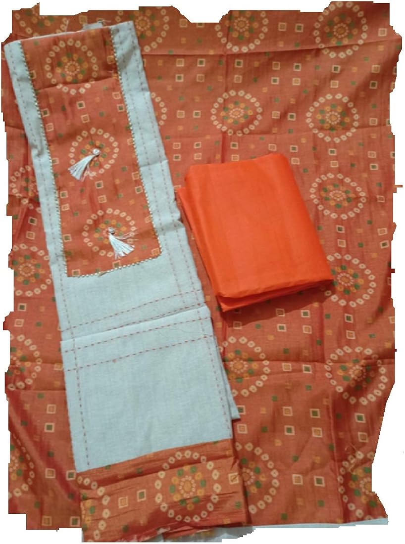 khadi cotton dress material with price Bhagalpuri Khadi Cotton Dress Material with Embroidery Design
