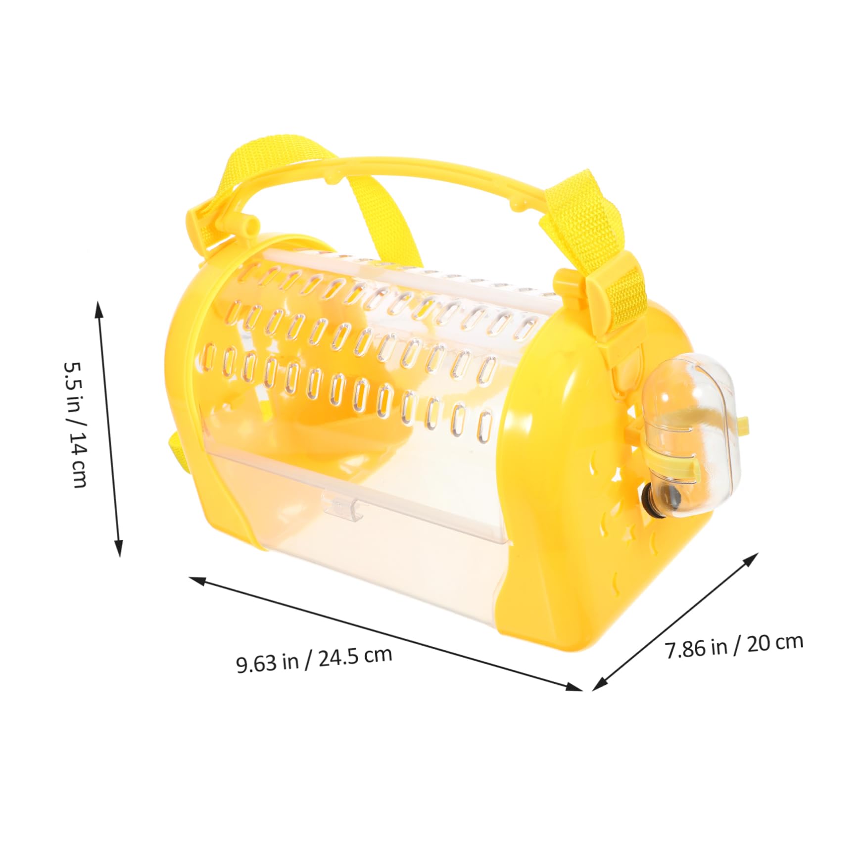 BESPORTBLE Transparent Portable Hamster Carrier Cage Sturdy Travel Case with Water Bottle Food Bowl for Pet Transport