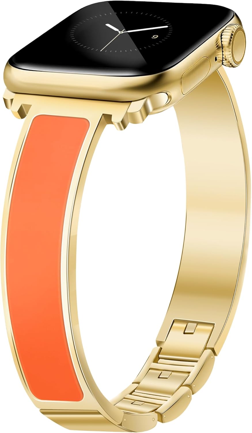 Gold Slim Watch Bands for Women Compatible with Apple Watch 38mm 40mm 41mm 42mm (S10/11) Jewelry Dressy Bracelet Metal Strap Adjustable for iWatch Series 11/10/9/8/7/6/5/4/SE 3/2/1