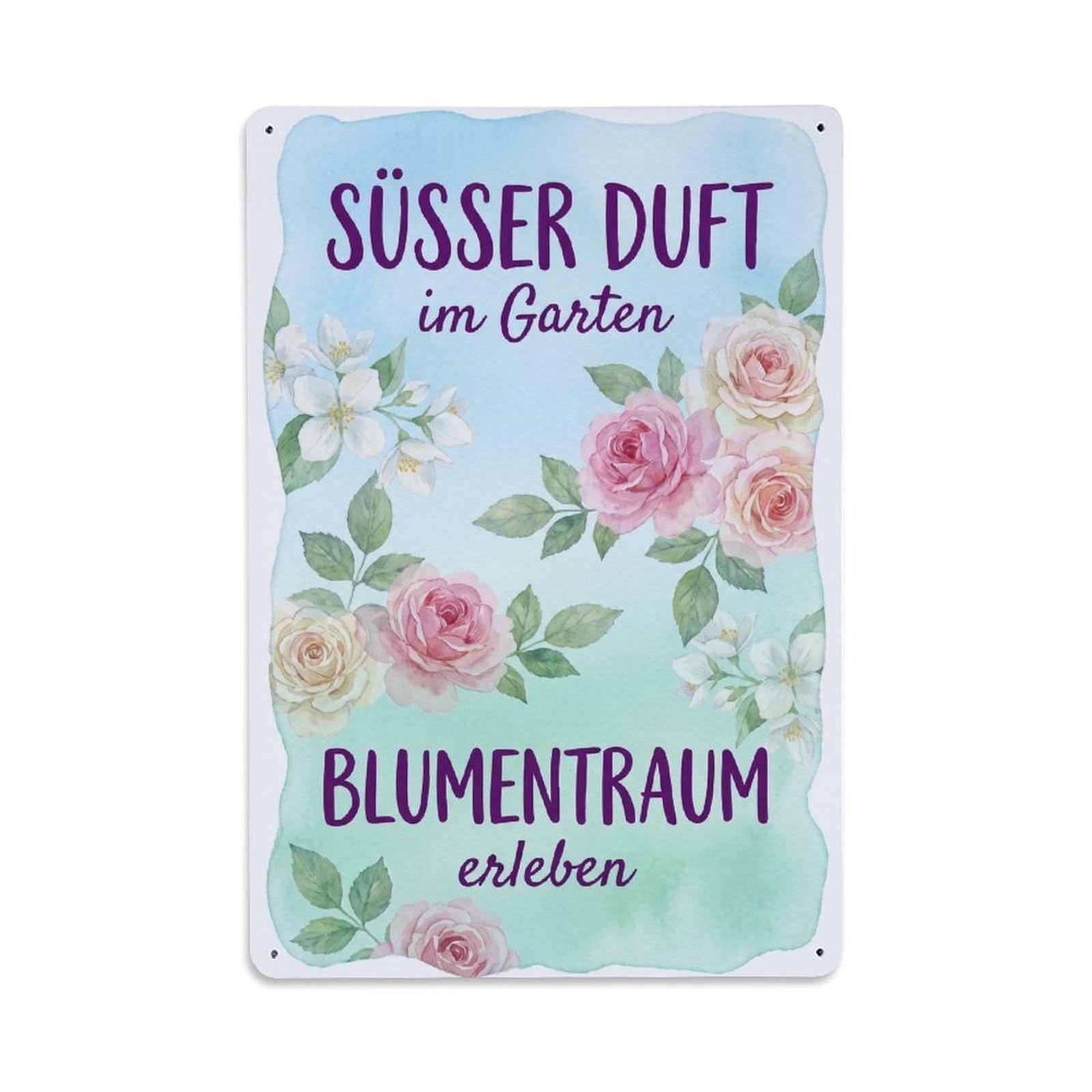 Vintage Funny Garden Sweet Scent Rustic Gate Wholesome Metal Tin Sign