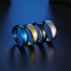 Bague Pour Homme En Acier Inoxydable – Design Beignet Rond Brillant, Exagéré Et élégant, Livrée Avec Sac à Bijoux