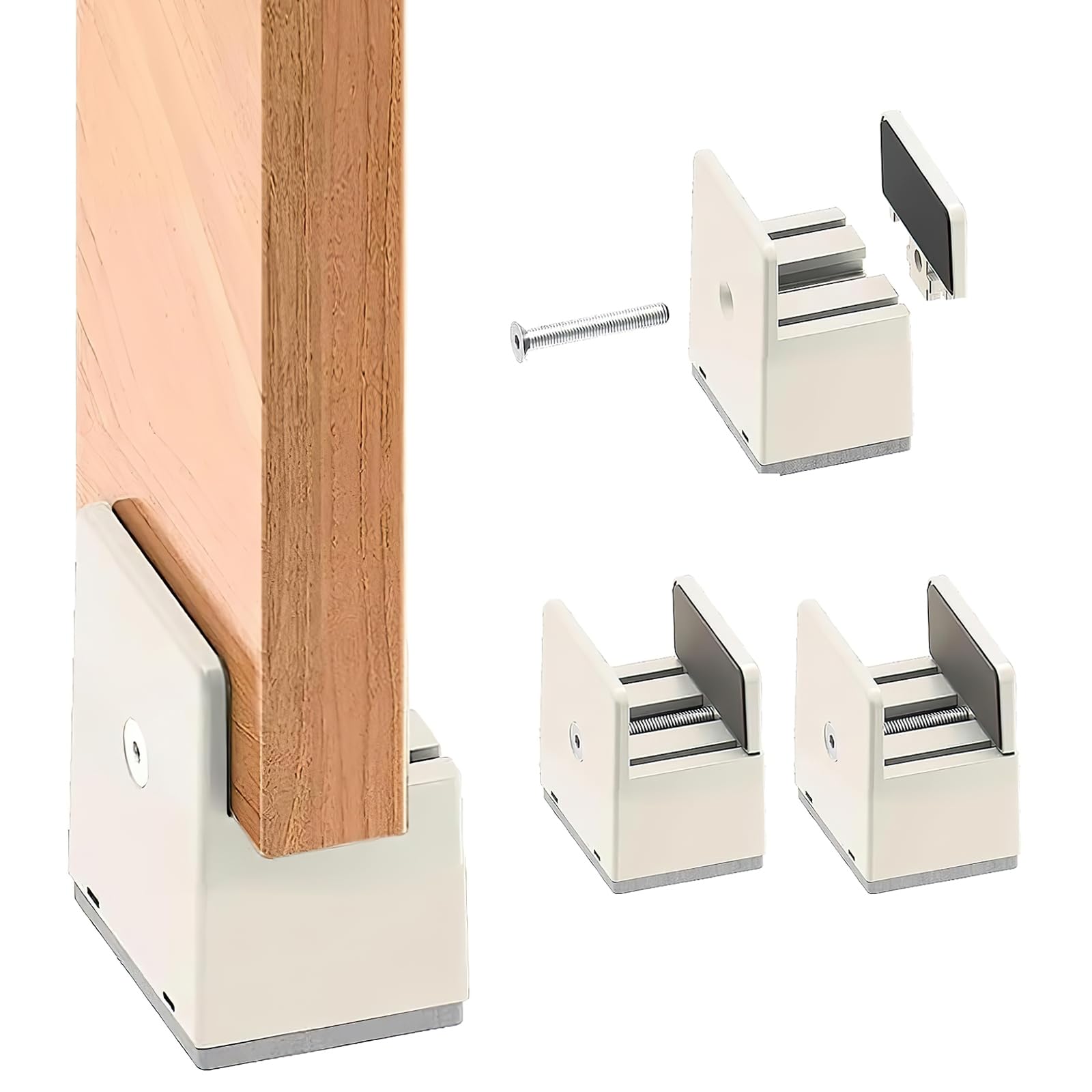 Rialzi per mobili regolabili 5 cm, rialzo tavolo larghezza 10-37mm quadrata, morsetto a vite, rialzo letto