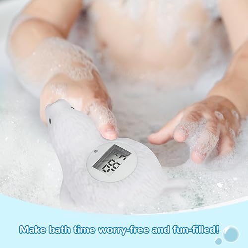 Miniatura 3 de CLYMENE Termómetro de baño para bebé, termómetro de agua de baño de encendidoapagado automático y termómetro de habitación con advertencia de