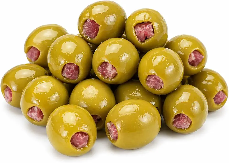 Azeitona Espanhola Recheada Com Salame No Azeite Granel (250g)