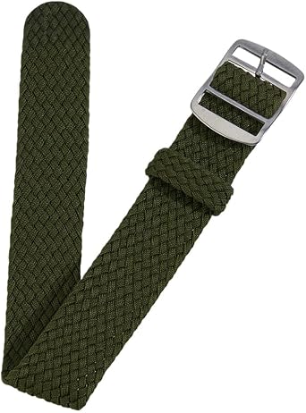OLYCRAFT Nylon Watch Band 20mm Army Green Replacement Watch Band One-Piece Nylon Braided Watchband Universal Outdoor Watches Strap for Men Women Watches Strap Bands Replacement