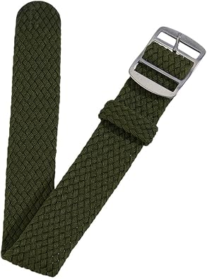 OLYCRAFT Nylon Watch Band 20mm Army Green Replacement Watch Band One-Piece Nylon Braided Watchband Universal Outdoor Watches Strap for Men Women Watches Strap Bands Replacement