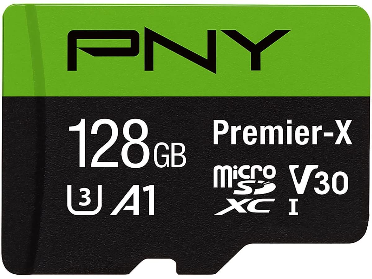 PNY 128GB Premier-X C10 U3 V30 A1 microSDXC Flash Memory Card, UHS-I